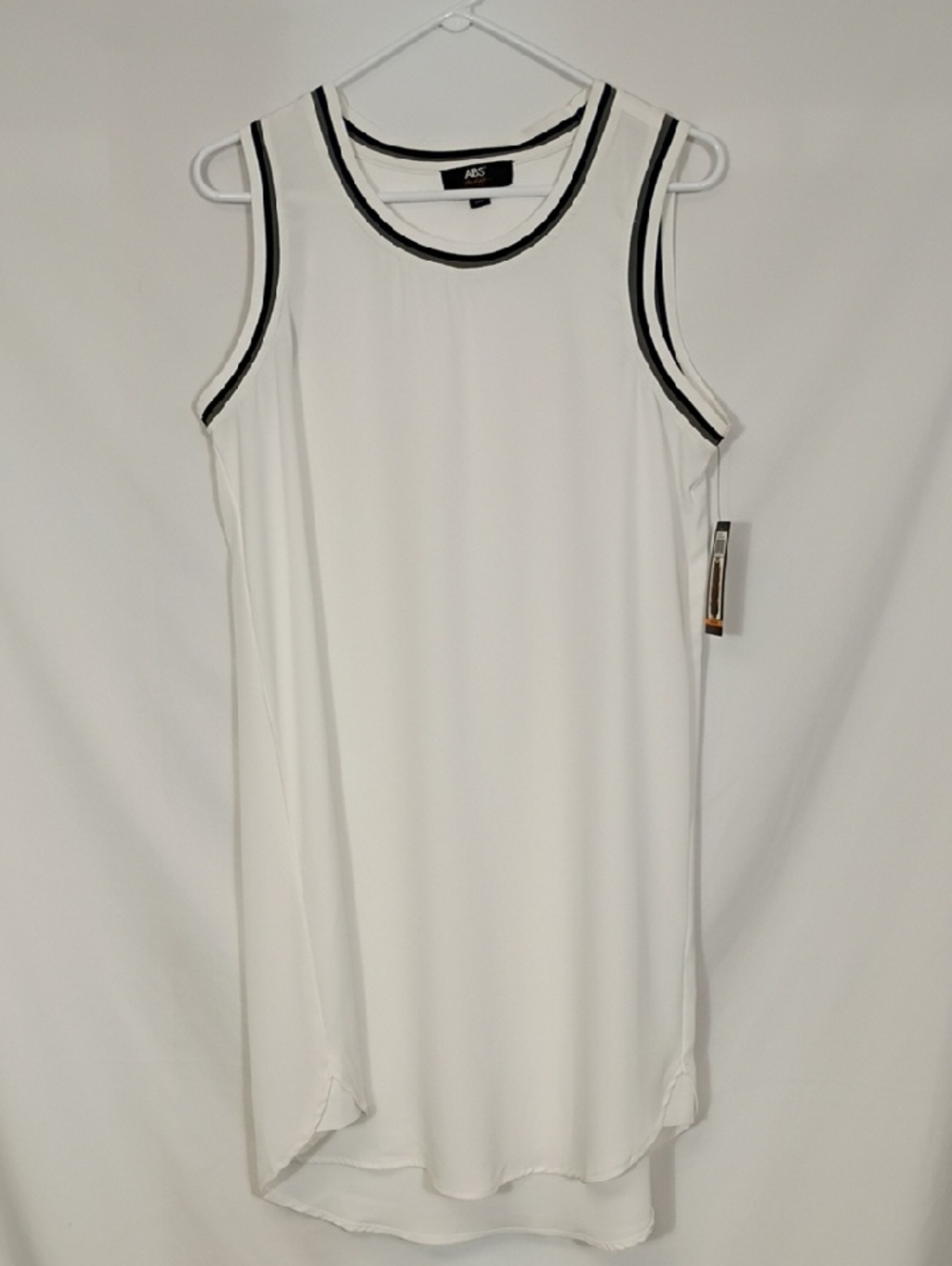 NWT ABS Bright White Sleeveless Summer Dress Size Small Lightweight